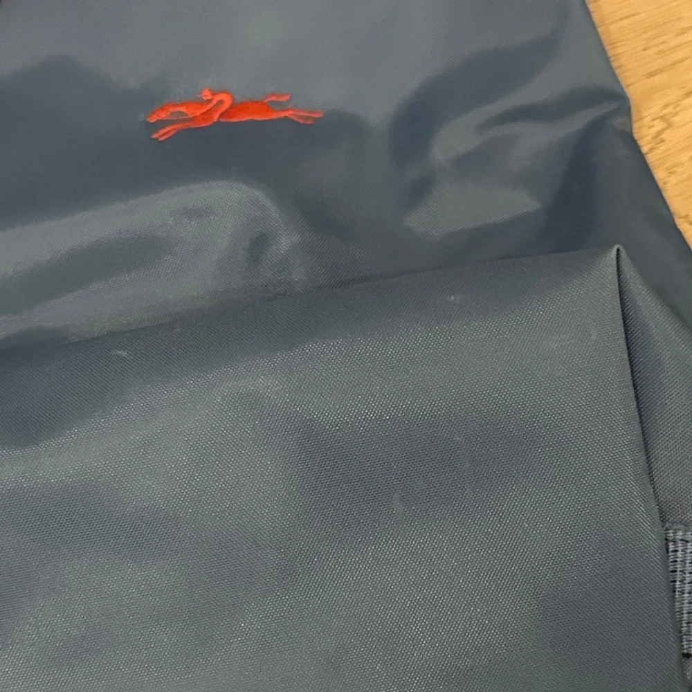 Longchamp Blue Backpack with Orange Accents